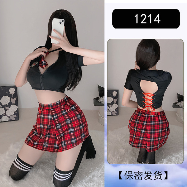 Sexy Sailor Uniform Costume for Women - Cute JK Schoolgirl Outfit with Short Skirt, Nightclub & Roleplay Ensemble - Tie + shirt + skirt
