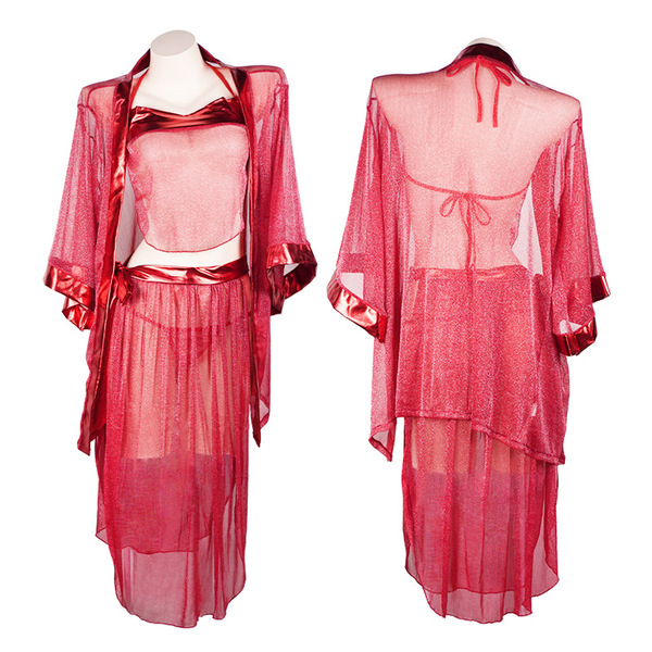 Vintage chinese-inspired sheer hanfu-style qipao costume, perfect for romantic role play with its elegant design and flowing ...