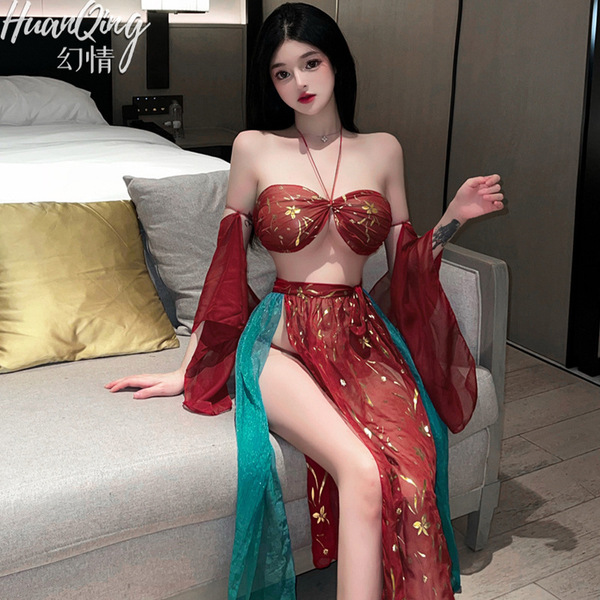 Vintage chinese silk bodice set featuring retro tang dynasty design, elegant embroidery, and jade ring detail, perfect for er...