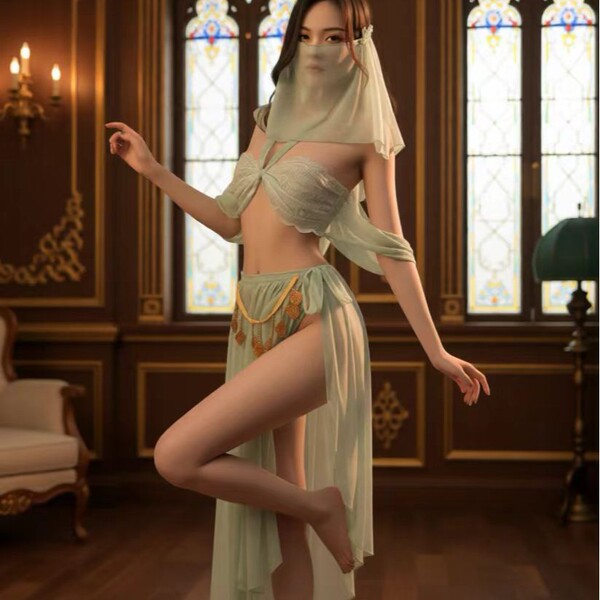 Vintage-inspired lace nightgown featuring butterfly tie-up design, sheer panels, and elegant chinese hanfu style, perfect for...