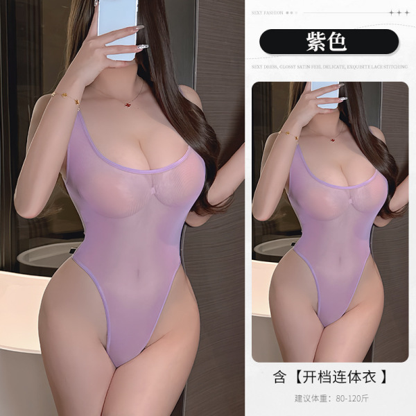 QQNY Pure Allure Sleepwear Set – Elegant Seductive Lingerie for Women, Luxury Intimate Nightwear - Hot purple outfit