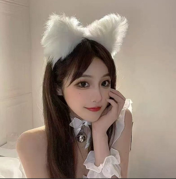 Fei Niao Moon Gazer Lingerie Set - Sheer Maid Costume with Sexy Pencil Skirt & Matching Sleepwear - Individual headband [white]