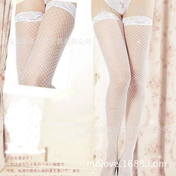 Sensual Japanese-Style JK Uniform Bodysuit – Pure & Tempting Schoolgirl Cosplay Deadstock Swimsuit - White fishnet stockings