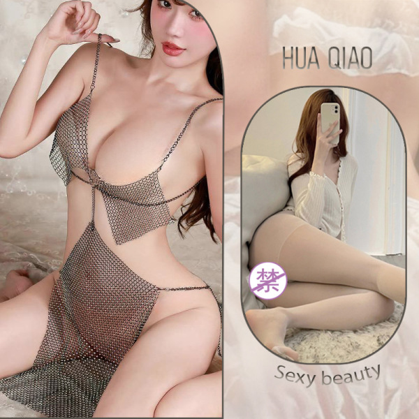 Sexy Role Play Bunny Girl Costume Set - Erotic Chinese-Style Doudou Lingerie Outfit for Couples - Image color + white open crotch socks