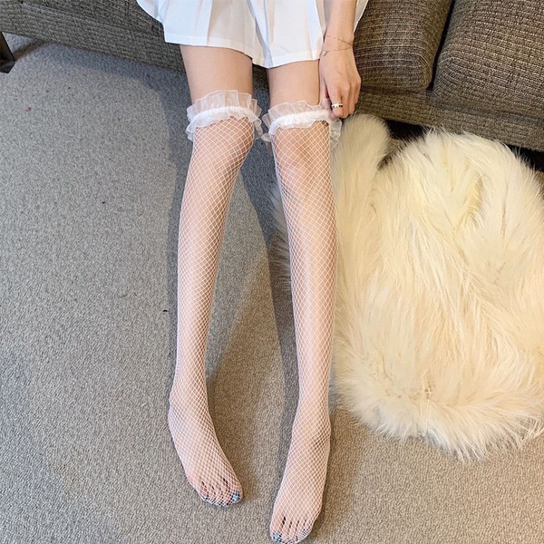 Christmas Lingerie Set - Sexy Velvet Cosplay Costume Dress with Seductive Strap Details, New Year Pure & Tempting Outfit - White Princess Fishnet Stockings