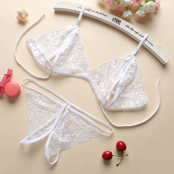 Passion Play Lingerie Set - No-Remove Seductive Sleepwear & Roleplay Outfit for Couples - Active point - three-point - white