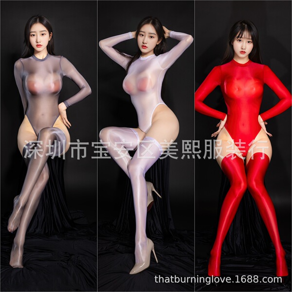 Wild Temptation Sheer Ultra-Thin Bodysuit - Sexy High-Elastic Lace Bedtime Lingerie Set - Product Image