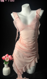 Pure & Playful Lingerie for Small Busts – Seductive, No-Remove Intimate Outfit for Women - WMS2560 powder
