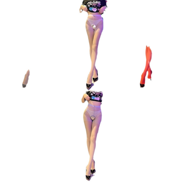 Sheer mesh bodystocking with open-crotch design, perfect for intimate moments and lingerie play.