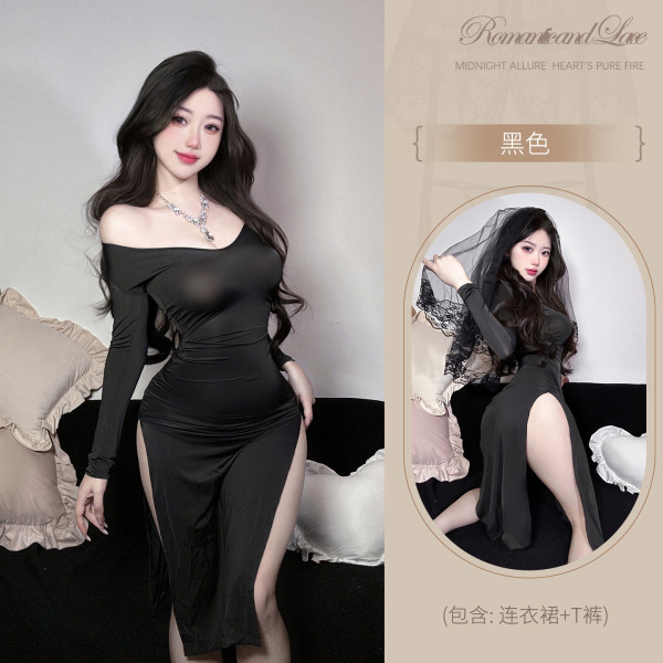 Elegant OL Secretary Outfit - Sexy Lace Bodycon Dress for Couples Role Play & Intimate Moments - Y093