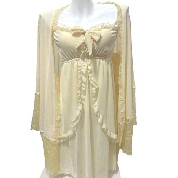 Sweet Palace Style Lace Sleepwear Set for Women – Loose Korean-Inspired Summer Cami Dress & Matching Shorts - yellow