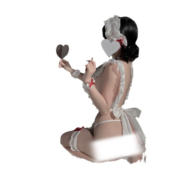Sexy maid costume set featuring lacy chef and housemaid outfit, perfect for cosplay with sensual design elements.