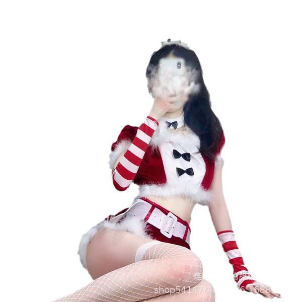 Sexy christmas bunny costume set - seductive holiday lingerie outfit for women