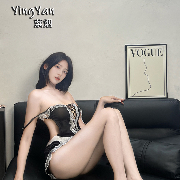 Yingyan seductive lace lingerie set - maid costume with adjustable straps, pure temptation role play outfit