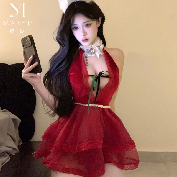Manyu original christmas sleep dress - sexy pure-temptation lingerie for women, festive holiday nightwear
