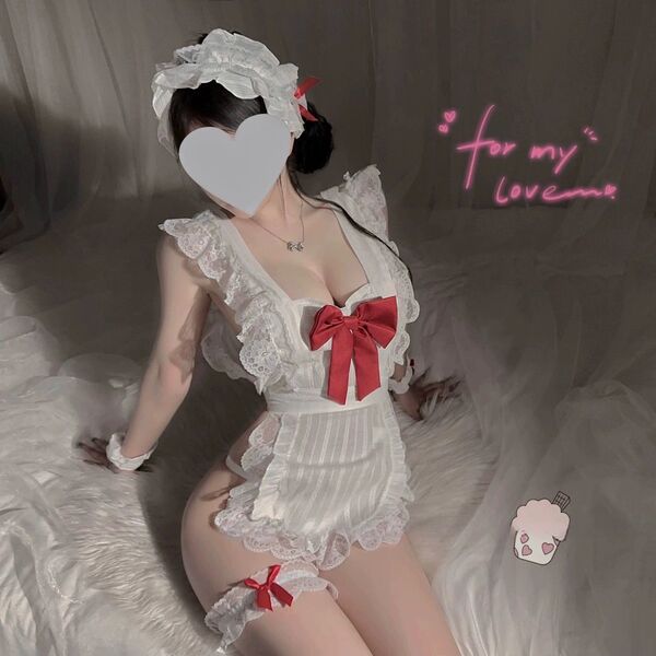 Sexy maid costume set for women – lace trim apron outfit, flirty chef & housemaid cosplay dress with ruffled hem