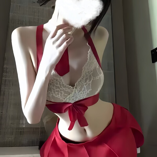 Sexy sailor uniform lingerie set featuring lace top with red ribbon tie and matching skirt, perfect for cosplay or evening we...