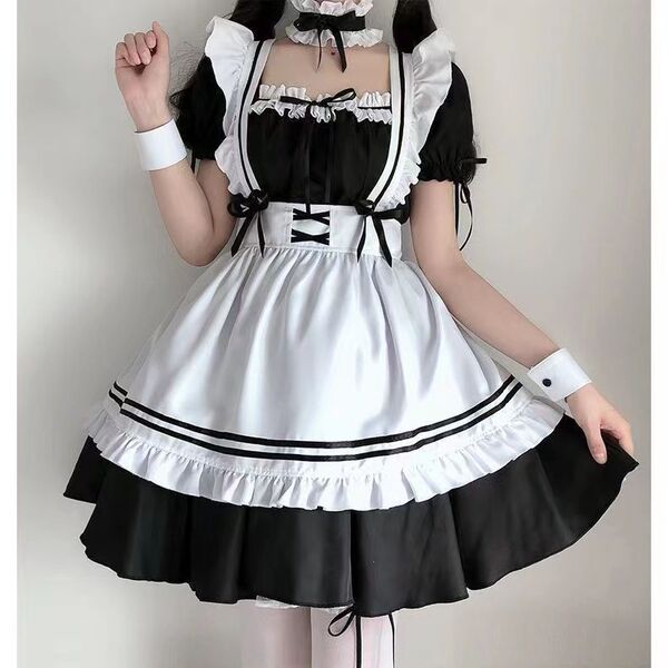 Anime Maid Costume Dress - Cute Japanese Schoolgirl & Lolita Outfit Set for Cosplay & Daily Wear