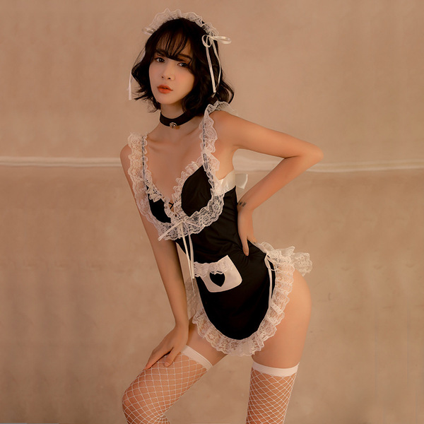 Cute Maid Costume for Women - Lolita Cosplay Outfit with Short Skirt, Sexy & Playful Servant Dress Set