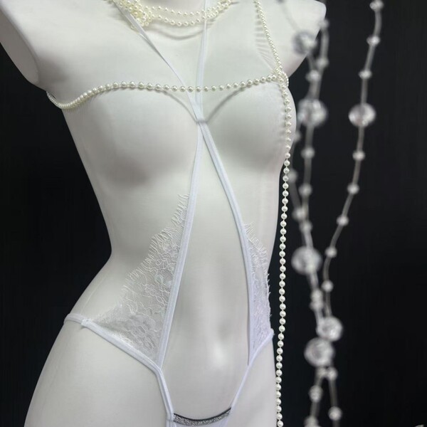 French-Style Lace Mesh Bikini Panties for Women – Sheer Cross-Strap Cotton-Crotch Sexy Lingerie