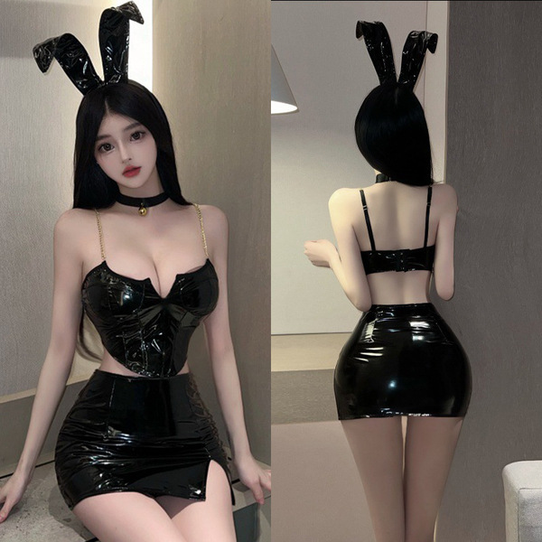 Gueiyun Sexy Lingerie Set – Pure & Tempting PU Leather Sleepwear Outfit, Seductive Costume for Adults