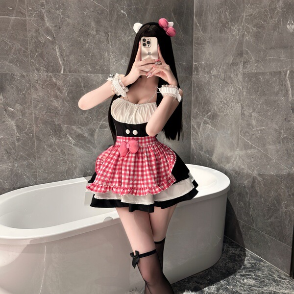 Kitty Cat Maid Costume Set - Cute Sexy Lingerie Outfit, Sweet & Sensual Pure-Delight Themed Dress