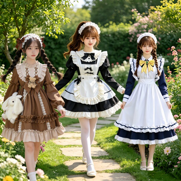 Maid Dress Cosplay Costume - Sweet Lolita Servant Dress for Women, Plus Size Cute Maid Outfit for Daily Wear & School