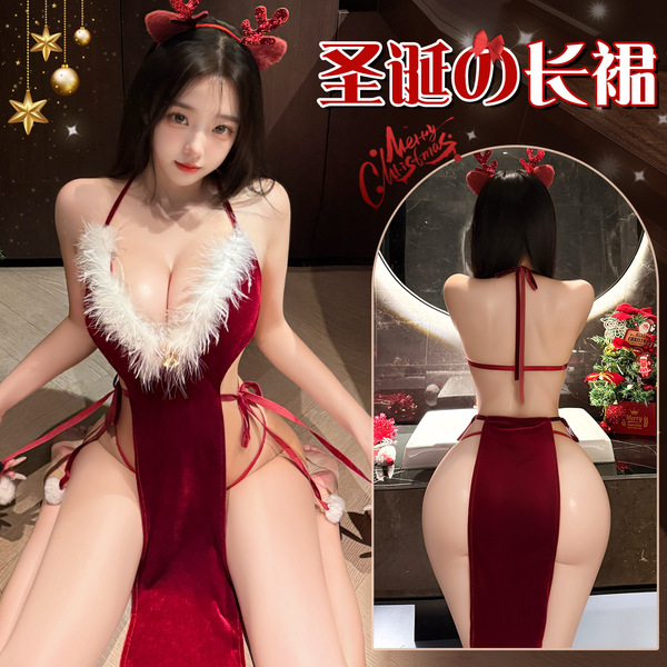 Sexy velvet slip dress with bunny ears, perfect holiday costume for women, bodycon fit, elegant design