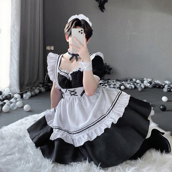 Pure & Tempting Male Maid Costume Set - Cute Cosplay Sleepwear Uniform for Adults