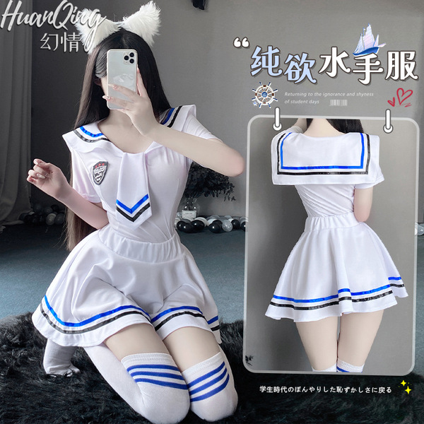 Sailor-style sexy jk uniform set for women - pure & alluring schoolgirl costume, plus size available