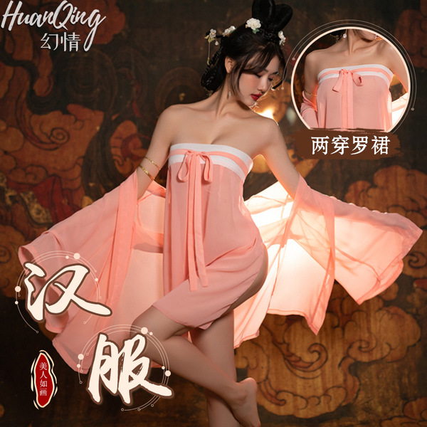Sensual ancient chinese style lingerie set - sheer hanfu costume for romantic bedroom play