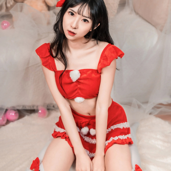 Sexy New Year Lingerie Set - Christmas Pure Temptation Costume Sleepwear, No-Remove Bedroom Outfit for Winter