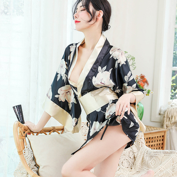 Xiucisha Kimono-Style Seductive Sleep Dress - Sexy Adult Costume Lingerie for Role Play & Intimate Nights