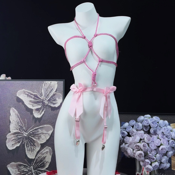 Genuine Yun Sensual Bondage Bodysuit - Sexy Rope Lingerie Set with Pure-Allure SM Uniform for Women