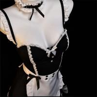 Sexy Maid Costume Set for Women - Steel-Boned Push-Up Lingerie Sleepwear with Removable Cups & Flirty Apron thumbnail