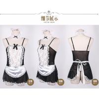 Sexy Maid Costume Set - Seductive Lingerie Sleepwear for Women, Erotic Role Play Outfit with Apron & Headband thumbnail