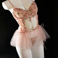 Plus Size Lace Sleep Dress with Built-in Pads - Flirty Floral Nightgown & Seductive Matching Set for Women thumbnail
