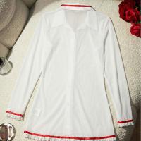Sexy Nurse Costume Sleepwear for Women – Sheer Transparent Shirt with Lace Trim & Matching Thong Set thumbnail