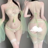 Sensual Hanfu Lingerie Set - Sheer Mesh Doudou Ancient Chinese Erotic Costume for Roleplay & Intimacy thumbnail