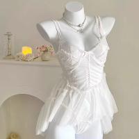 Sexy Lace Cami Nightgown for Women - Sheer Mesh Sleep Dress with Floral Trim, Pure & Alluring Lingerie Set thumbnail