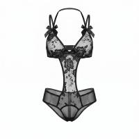NightSigh NightSeduce Sexy Lingerie Bodysuit - Sheer Temptation Open-Crotch Bodystocking for Passionate Nights thumbnail