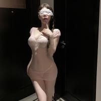 QQNY Silk-Lace Seductive Lingerie Set – Pure-Yet-Alluring Cheongsam-Inspired Sleepwear & Intimate Outfit thumbnail
