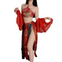 Dunhuang Flying Apsaras Lingerie - Sexy Chinese Hanfu Sleep Dress with Sheer Mesh & Imperial Court Style thumbnail
