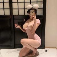 Seductive Sheer Deep V-Neck Bodycon Dress – Provocative Lace-Trimmed Temptation Gown for Women thumbnail