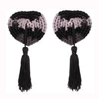 Heart-Shaped Silicone Bra Inserts - Sexy Lace Trim & Sequin Flirty Nipple Covers for Women