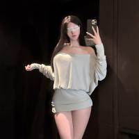 Chaomu Sensual Lingerie Dress - One-Shoulder Backless Cutout Bodycon Mini Dress for Women thumbnail