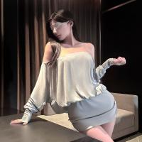 Chaomu Sensual Lingerie Dress - One-Shoulder Backless Cutout Bodycon Mini Dress for Women thumbnail
