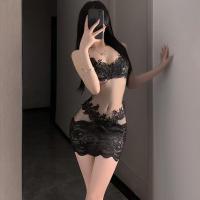 Seductive Lace Bodysuit for Women - Sexy Open-Crotch Maid Costume, Sensual Sleepwear & Playful Lingerie Set