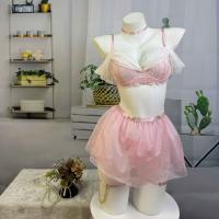 TEMU European and American Style Pure & Playful Floral Mesh Mini Skirt - Sexy Roleplay Lingerie Set for Women thumbnail