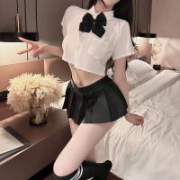 Plus Size 200 lb Sexy JK Uniform Set – Seductive Pleated Mini Skirt Role Play Outfit for Women thumbnail